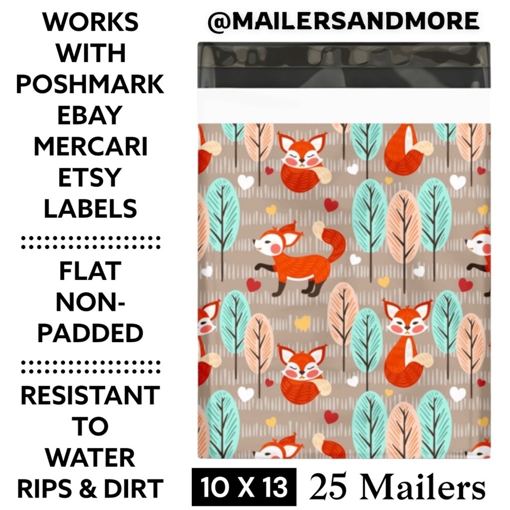 25 10X13 Poly Mailers Fox And Woods Shipping Envelopes PRICE IS FIRM Fall - Picture 4 of 13